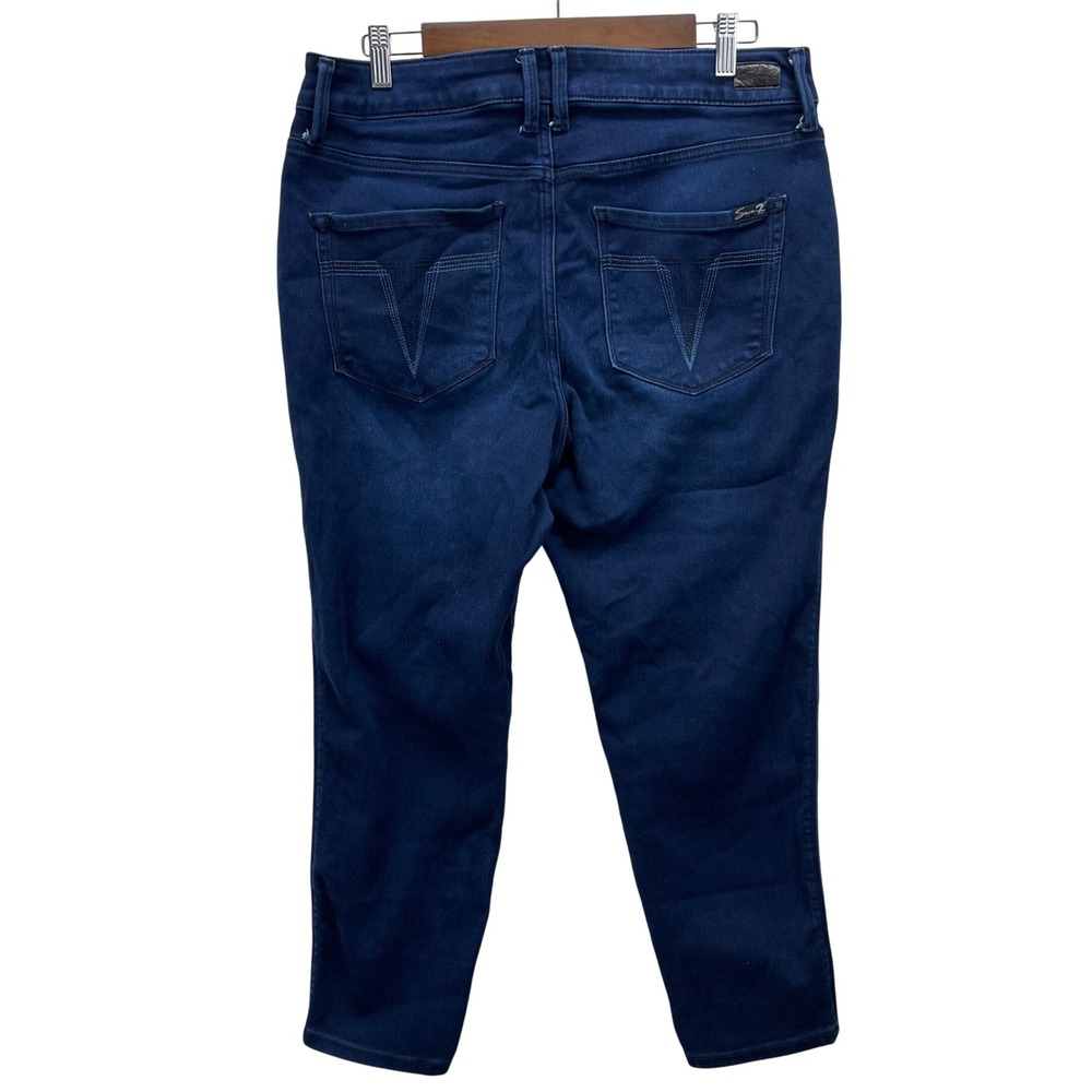 Seven7 High Rise Skinny Crop Jeans Classic Wash Size 14 Skin-Fit MY-1466D